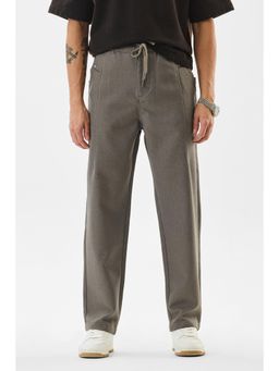 Snitch - Grey Textured Regular Casual Trouser for Men