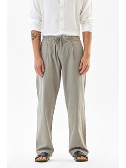 Snitch - Grey Solid Relaxed Casual Trouser for Men