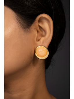 BEAUTY SPOT JEWELLERY - Orange Caramel Stone Earrings