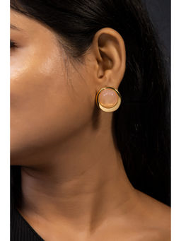 BEAUTY SPOT JEWELLERY - Coral Caramel Stone Earrings