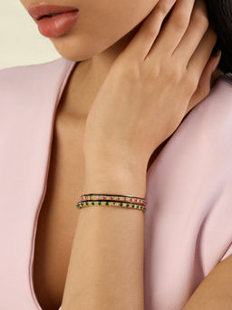 Isharya - Multi-Color 18KT Gold Plated Karma Clash Cuff