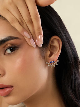 Isharya - White 18KT Gold Plated Aura Eye Studs