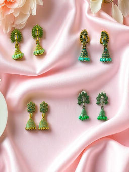 Accessher - Multi-Color Jhumka Earrings (Pack of 4)