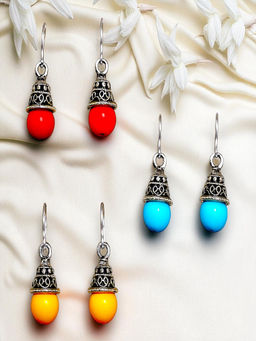 Accessher - Multi-Color Drop Earrings (Pack of 3)