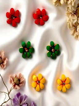 Accessher - Multi-Color Stud Earrings (Pack of 3)