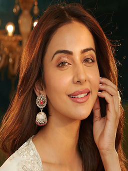 Accessher - Red Jhumka Earrings