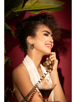 Modarta By Kamakshi - Uber and Unique Brown Stone Earrings