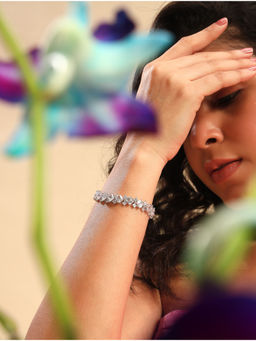 Modarta By Kamakshi - White Diamond Tennis Bracelet