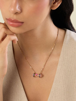 Isharya - Heart of Light In Pink Plating Necklace