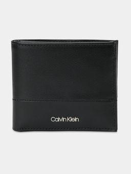 Calvin Klein - Solid Black Leather Bi-Fold Wallet