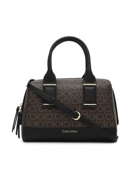 Calvin Klein - Logo Brown Pvc Handbag with Detachable Strap