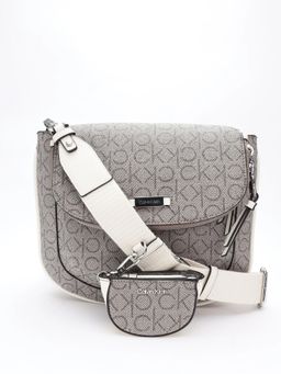 Calvin Klein - Logo Grey Pvc Sling Bag with Pouch
