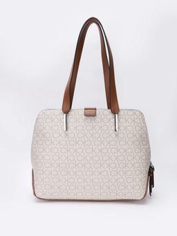 Calvin Klein - Logo Off White Shoulder Bag