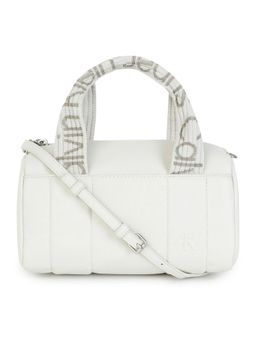 Calvin Klein - Logo White Pu Barrel Bag