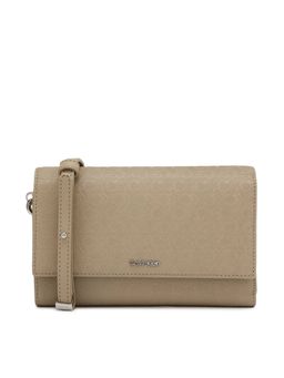 Calvin Klein - Logo Brown Polyester Bi-Fold Wallet with Detachable Strap