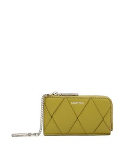 Calvin Klein - Quilted Green Pu Zip-Around Wallet
