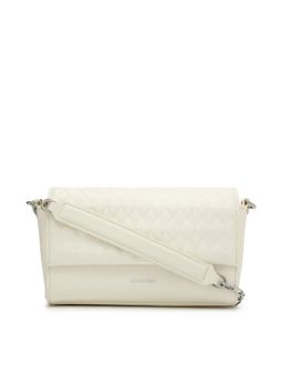 Calvin Klein - Solid Off-White Pu Sling Bag