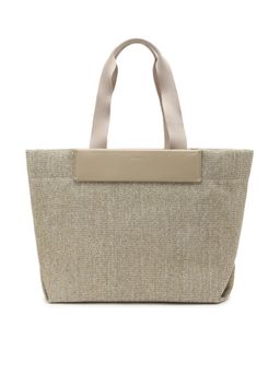 Calvin Klein - Solid Beige Polypropylene Tote Bag