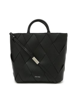 Calvin Klein - Solid Black Pu Tote Bag