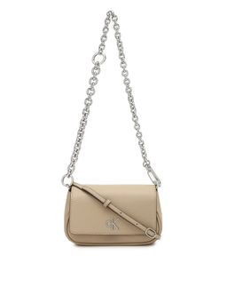 Calvin Klein - Solid Beige Polyester Sling Bag