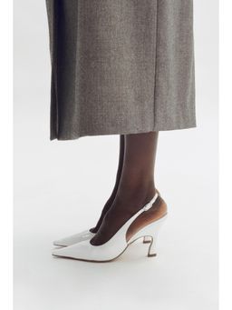 H&M - Women White Pointed Slingbacks