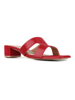Inc.5 - Women Red Party Wear Square Toe Block Heel Sandals