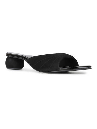 Women Black Party Wear Solid Square Toe Block Heels