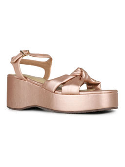 Inc.5 - Women Rose Gold Party Wear Solid Round Toe Wedges