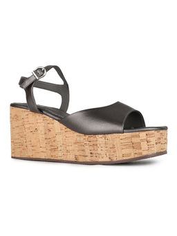 Inc.5 - Women Pewter Grey Party Wear Solid Pattern Round Toe Wedges