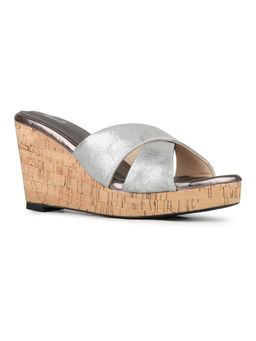 Inc.5 - Women Pewter Silver Party Wear Solid Round Toe Wedges