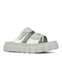 Inc.5 - Women Green Casual Solid Round Toe Flatform Sandals