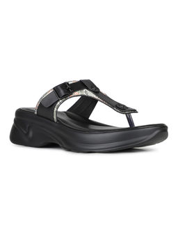 Inc.5 - Women Black Casual Solid Round Toe Platform Sandals