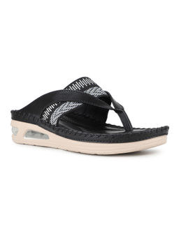 Inc.5 - Women Black Casual Printed Round Toe Flatform Sandals