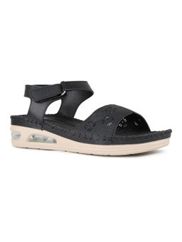 Inc.5 - Women Black Casual Solid Round Toe Flatform Sandals