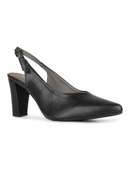 Inc.5 - Women Black Party Wear Solid Pointed Toe Block Heel Sandals