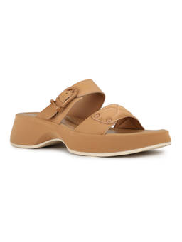Inc.5 - Women Tan Party Wear Solid Pointed Toe Platform Sandals