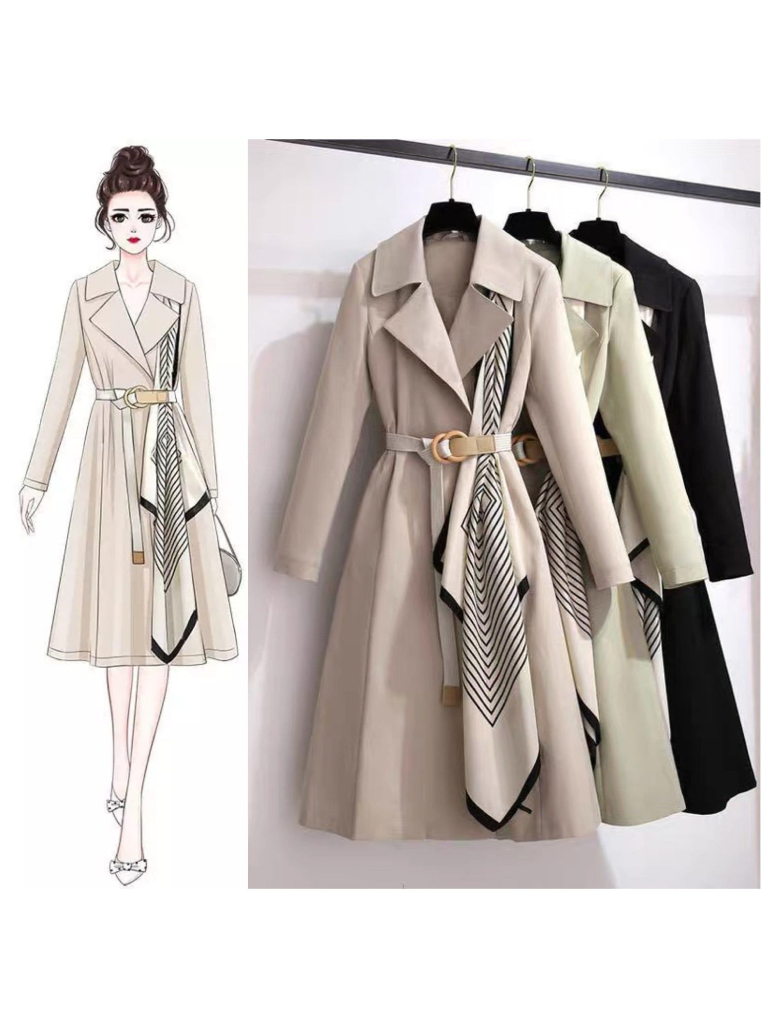 Women Beige Dibella Luxury Trenchcoats-picture-26