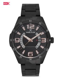 Daniel Klein - Premium Men Gun Black - Emboss Dial with Index Analogue Watch - DK.1.12586-4