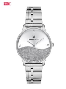 Daniel Klein - Premium Women Silver - Powder-Sunray Brush Dial with Powder Stone Watch - DK.1.12796-1