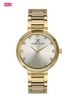 Daniel Klein - Premium Women Silver - Sunray Dial with Stone Analogue Watch - DK.1.13335-2