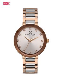 Daniel Klein - Premium Women Rose Gold - Sunray Dial with Stone Analogue Watch - DK.1.13335-4
