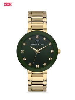 Daniel Klein - Premium Women Green - Sunray Dial with Stone Analogue Watch - DK.1.13335-5