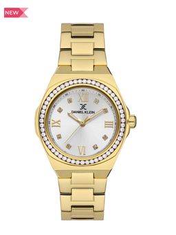 Daniel Klein - Premium Women Silver - Sunray Brush Dial with Stone Analogue Watch - DK.1.13336-2