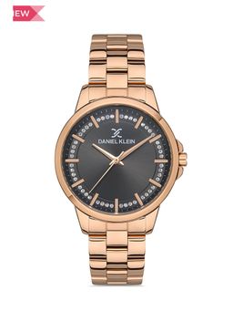 Daniel Klein - Premium Women Gun Metal - Sunray Dial with Real Index Analogue Watch - DK.1.13344-5