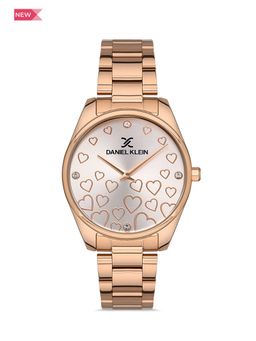 Daniel Klein - Trendy Women Rose Gold - Sunray Dial with Stone Analogue Watch - DK.1.13353-5