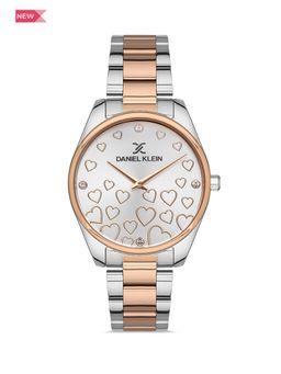 Daniel Klein - Trendy Women Silver - Sunray Dial with Stone Analogue Watch - DK.1.13353-6