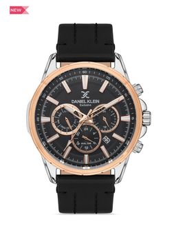 Daniel Klein Exclusive - Leather Analogue Black Dial Men's Watch-DK.1.13355-4
