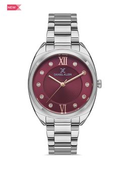 Daniel Klein - Premium Women Magenta - Sunray-Emboss Dial with Stone Analogue Watch - DK.1.13398-2