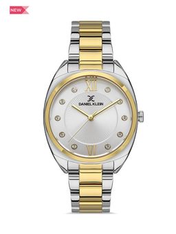 Daniel Klein - Premium Women Silver - Sunray-Emboss Dial with Stone Analogue Watch - DK.1.13398-4