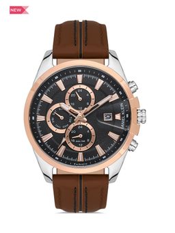 Daniel Klein Exclusive - Exclusive Men Black - Emboss Dial with Real Index Analogue Watch - DK.1.13407-4